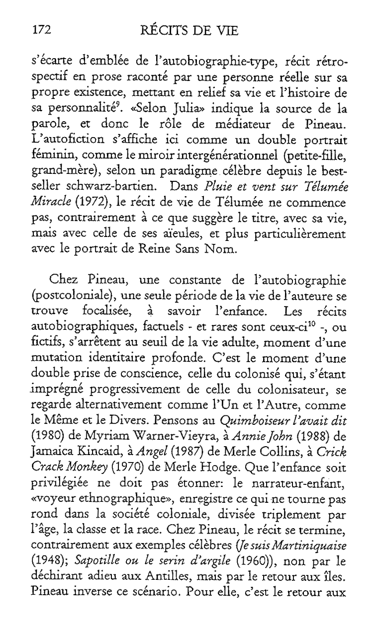 L'Exil selon Pineau, récit de vie et autobiographie