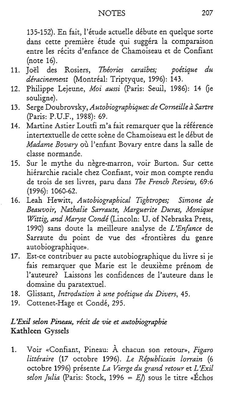 L'Exil selon Pineau, récit de vie et autobiographie