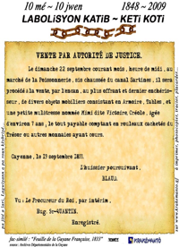 Vente 1833