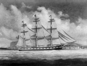 Navire français, vers 1850