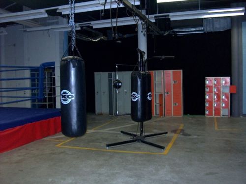 Le ring aménagé à la salle de gym
