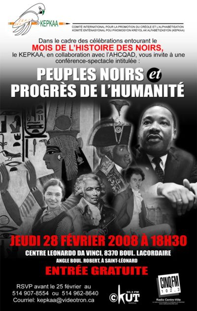 Peuples noirs et progrès de l'humanité